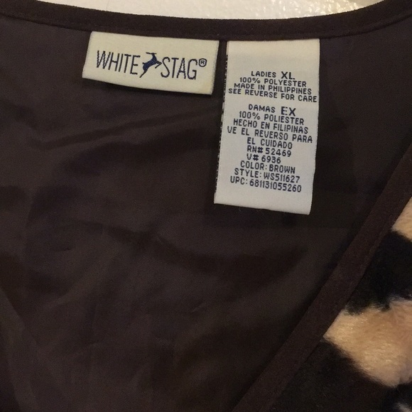 Women’s Brown & Tan Vest zip-Up Sz XL Excel cond❤️ - Picture 2 of 4